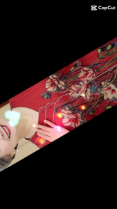 TM 0002 Blouse Healthy floral printed cny import