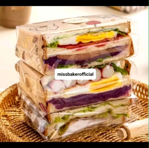 50 pcs plastik opp transparan plastik bening sandwich pembungkus sandwich bungkusan sandwich