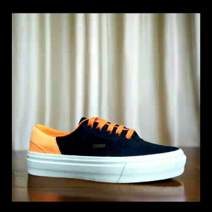Sepatu Anak Terbaru Sneaker Sekolah Skate Kasual Santay Warna Hitam Orange
