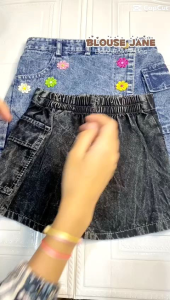 ROCELA Rok Celana Cargo Jeans Rok Pendek Cargo Anak Perempuan KANAYA MONTE