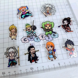 卡通动漫海贼王亚克力胸针 帽子背包书包笔盒服饰挂件 Diy别针徽章配件 Onepiece Brooch Acrylic Children Badge Pin School Pencil Bag Hat Kerongsang Hiasan Topi Beg Sekolah XZ57