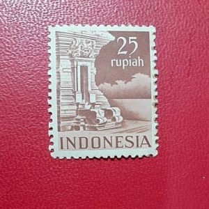 Prangko Indonesia Kuno koleksi lawas Rp 25 Seri Candi & Bangunan Tahun 1949 UN USED