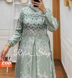 Tiara DresS| Gamis Motif Premium| Gamis Pesta Terlaris Viral| Busui Friendly| Baju Wanita Muslim