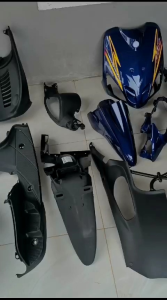 Paket Cover Ful Body Halus Kasar Yamaha Mio Sporty Biru Plus Striping