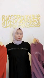 Viona gamis Payet crinkle airflow premium aplikasi payet swaroski Ld 120 terbaru putra telu fashion oficial