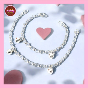 🌈AAbaby Galleries AA202 Original Baby Silver Anklet Bracelet 2 Love Bells (Rantai Kaki/Tangan/Gelang Kanak)