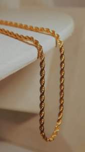 Kalung Pria Titanium Korea Keren Anti Karat Tambang Silver Gold BTS Wanita Punk Keren