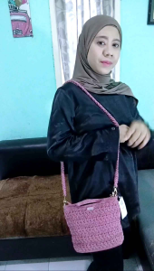 tas rajut wanita bahu
