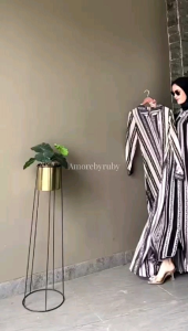 gamis modern motif salur produk amore by ruby edisy adm 12 dress only