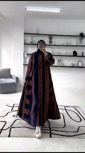 GAGIL AZKIA Baju Dress Linen Muslimah Azkia Premium Gagil By Ova. Nazra Sha