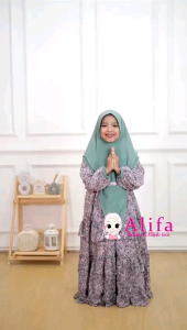 BAJU GAMIS ANAK PEREMPUAN SABRINA SYARI DRESS FREE JILBAB
