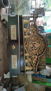 Dipan Tiara Kayu Jati Kombinasi Emas