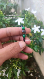 Gelang Hitam Ulir Macreme grandjade dam tigereye 6 mm