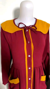 GAMIS SHEREN Bahan Crinkle KATUN KOMBINASI FULL KANCING LD 104 CM