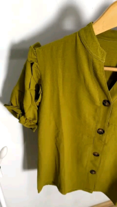 ATASAN SIMPEL BLOUSE CASUAL FULL KANCING MEWAH KERAH SHANGHAI VNECK TERBARU