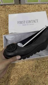 First Contact Pala Bulat Sepatu Kulit Wanita Made Japan