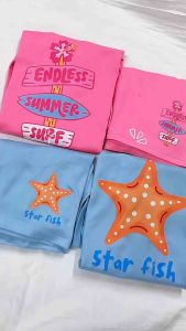Pastel Summer Girls Sando Terno II Baby to 10 y/o - Pink Yellow Purple Green - Beach themed - Summer outfits