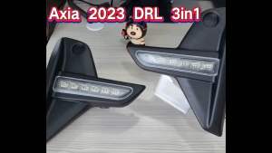 Perodua Axia Baru 2023 DRL 3 IN 1 function welcome daylight Signal scanning sequences mode New fog lamp spot light LED