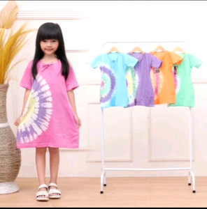 Daster Kaos Anak Pelangi / Daster Anak