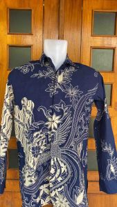 Kemeja Batik ParangSeling NAVY Lengan Panjang Lapis Furing