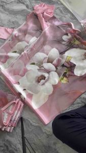 áo dài lụa hồng phấn cực xinh ko kèm quần