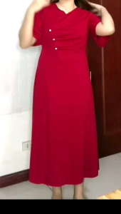 3016#  QueenFashion  Plain Maxi Plus size Dress (FIT TO XL)