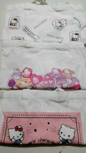 Hello Kitty Shoulder Bag White Color with Design. Good use for shopping School Office Traveling. Standard Size With Three Different Options Design