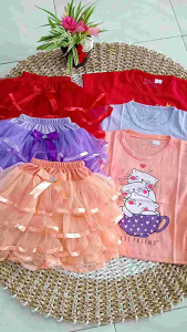 set tutu pita kaos karakter cute