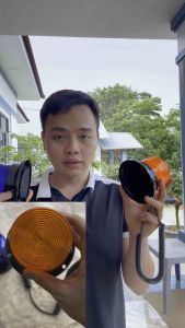 Đèn cảnh báo dùng chung điện 12v 24v cảnh báo nóc xe lắp cho ô tô máy xúc có đầu cắm.