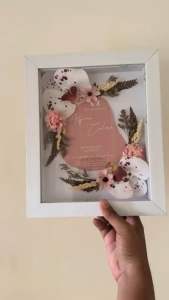 Mahar Pernikahan Semi Resin Art Motif Tetes Air Anggrek Murah Meriah / Mahar Pernikahan Rustic Size 30cm x 25cm