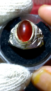 Produk E-commerce Desain Natural: Red Raflesia Bengkulu Dim Tertera Difoto Ring Alpaka No.9