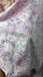 kain linen motif bunga antik pure linen import harga per 0.5m