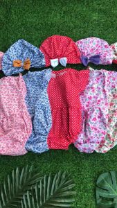 0-12 Bulan Jumper Free Turban Romper Rea Bayi Perempuan