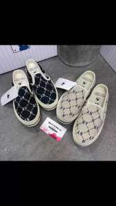 CHÍNH HÃNG - GIÀY MLB MULE DIA MONOGRAM NY BLACK / GREY - 3AMUMDB2N