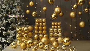 Christmas Tree Ornaments 12 Pcs 3-8CM Shiny Glitter Balls Pendant Hanging Decorations Holiday Xmas