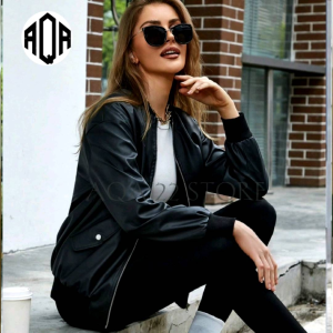 Aqa 22 store Jaket wanita kulit sintetis terbaru Jaket bomber wanita kulit sintetis Jaket kulit sintetis wanita terbaru