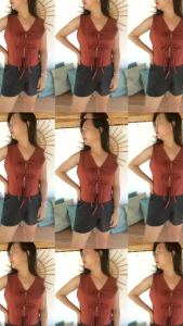 SUMMER TOPS TIE VEST COTTON LINEN DOUBLE LINING COQUETTE FOR WOMEN