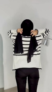 SWEATER RAJUT GARIS | HARU KNIT SWEATER | SWEATER RAJUT WANITA OVERSIZE