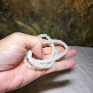 6.2mm Premium Nephrite warm white 118 traditional old style beads necklace multiple loops bracelet (with certificate) 精品和田玉暖白118老型珠项链多圈手链(带证书)