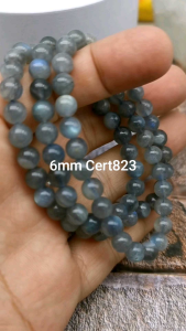 天然高级拉长石三圈手串 (附证书/With Cert) Natural High Grade Labradorite 3 Rounds Bracelet