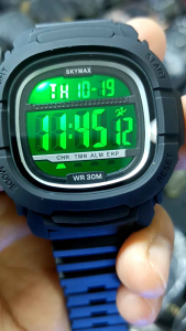 SKYMAX 2029 Original JAM Tangan Strap Tali Rubber Wateresis Pria Wanita Diameter 50 mm Free Baterai Cadangan