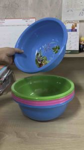 ( แพ็ค 6 ใบ คละสี ) กะละมัง กะละมังพลาสติก กะละมังมีลาย เกรดA ( Made in Thailand )