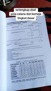 Buku Jahit satu buku isi 6 pola panduan dtail rumus lengkap tingkat dasar