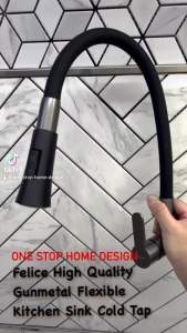 🔥FELICE🔥 GUNMETAL FLEXIBLE KITCHEN SINK COLD TAP