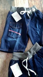 Celana Pendek Jeans Anak Saku Tempel Anak Usia 3 - 6 Th