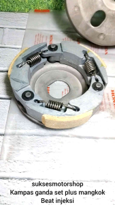 Kampas Ganda Set Assy Plus Mangkok Otomatis Ganda Motor Honda Injeksi Beat Scopy Spacy F1 Vario 110 Led Esp Pop DLL