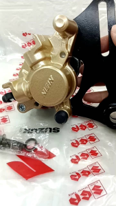 KALIPER PALA BABI CAKRAM REM BELAKANG SATRIA FU 150 2005 - 2006 PLUS BREKET ORIGINAL NISSIN