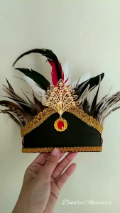 Topi Bulu Dayak Hitam / topi karnaval dan tari best seller