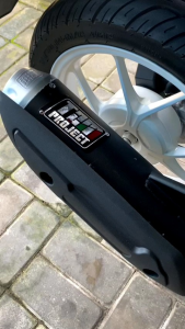 Knalpot copy CMS merek TZM PROJECT all metik Beat karbu FI / Vario125-150/PCX Scoopy