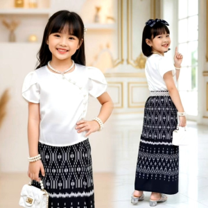 ชุดไทยประยุกต์เด็กหญิง ลิซ่า แถมกิ๊บโบว์สุดน่ารัก